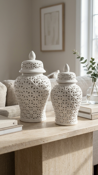 Aria White Ginger Jar (Multiple sizes)