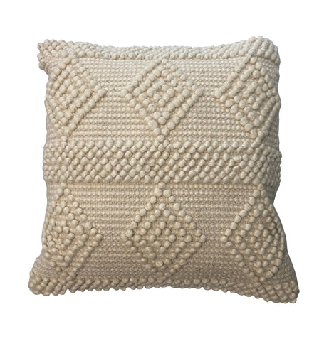 Dawn Throw Pillow, Ivory (20"x20"x4")