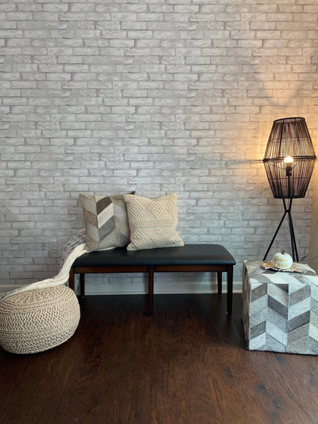 Ashton Throw Pillow, Grey (20"x20"x4")
