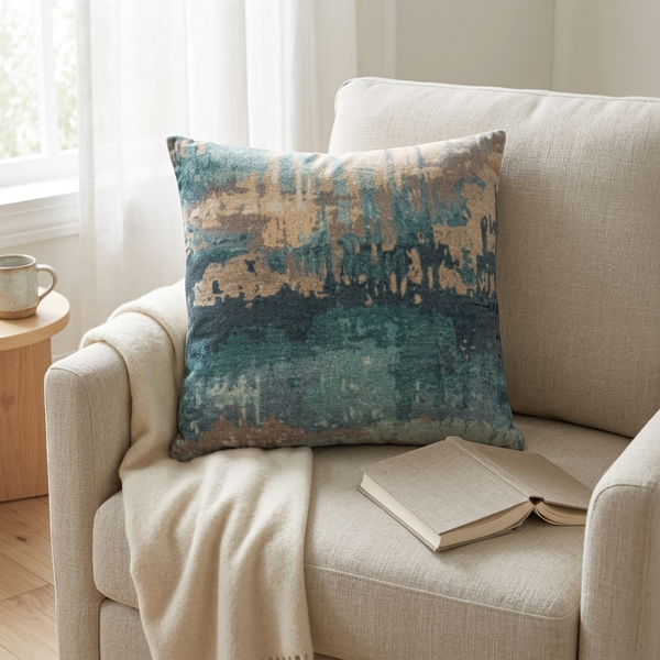 Payton Throw Pillow, TealGreen (20"x20"x4")