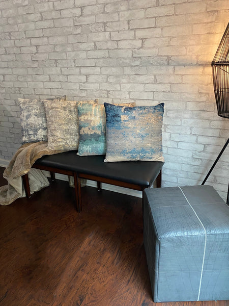Ocean Throw Pillow, Silver (20"x20"x4")