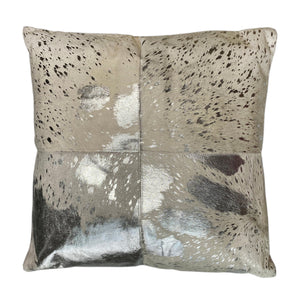 Dakota Throw Pillow, Ivory/Silver (20"x20"x4")