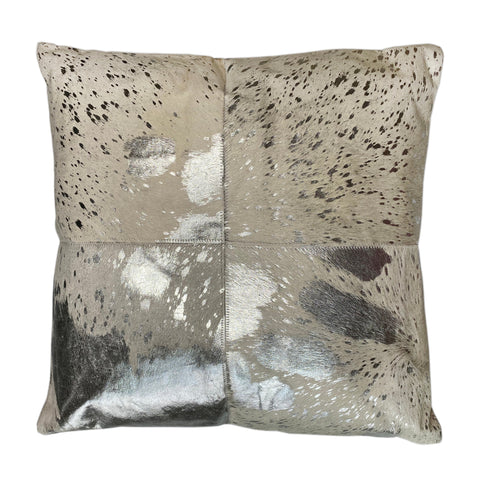 Dakota Throw Pillow, Ivory/Silver (20"x20"x4")