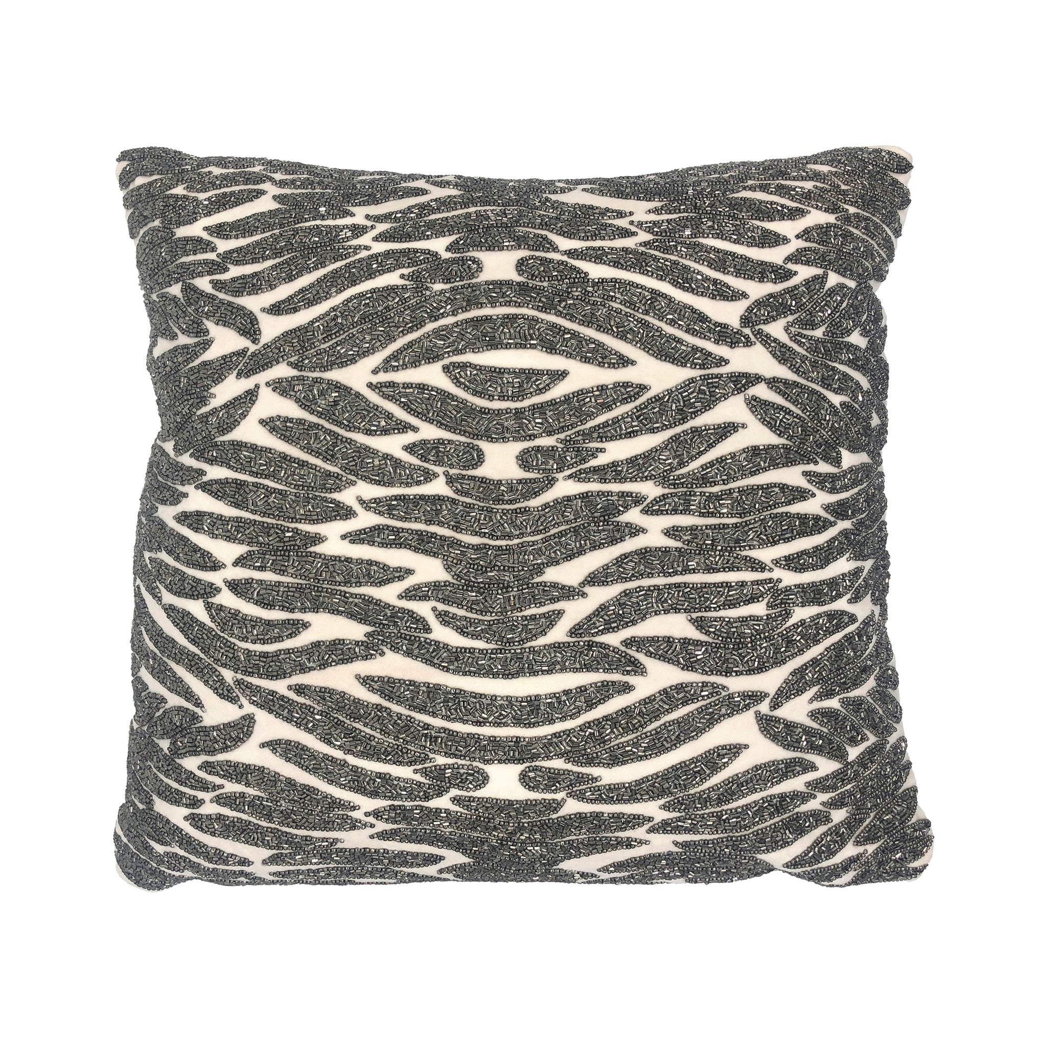 Abott Throw Pillow, Ivory (18"x18"x3")