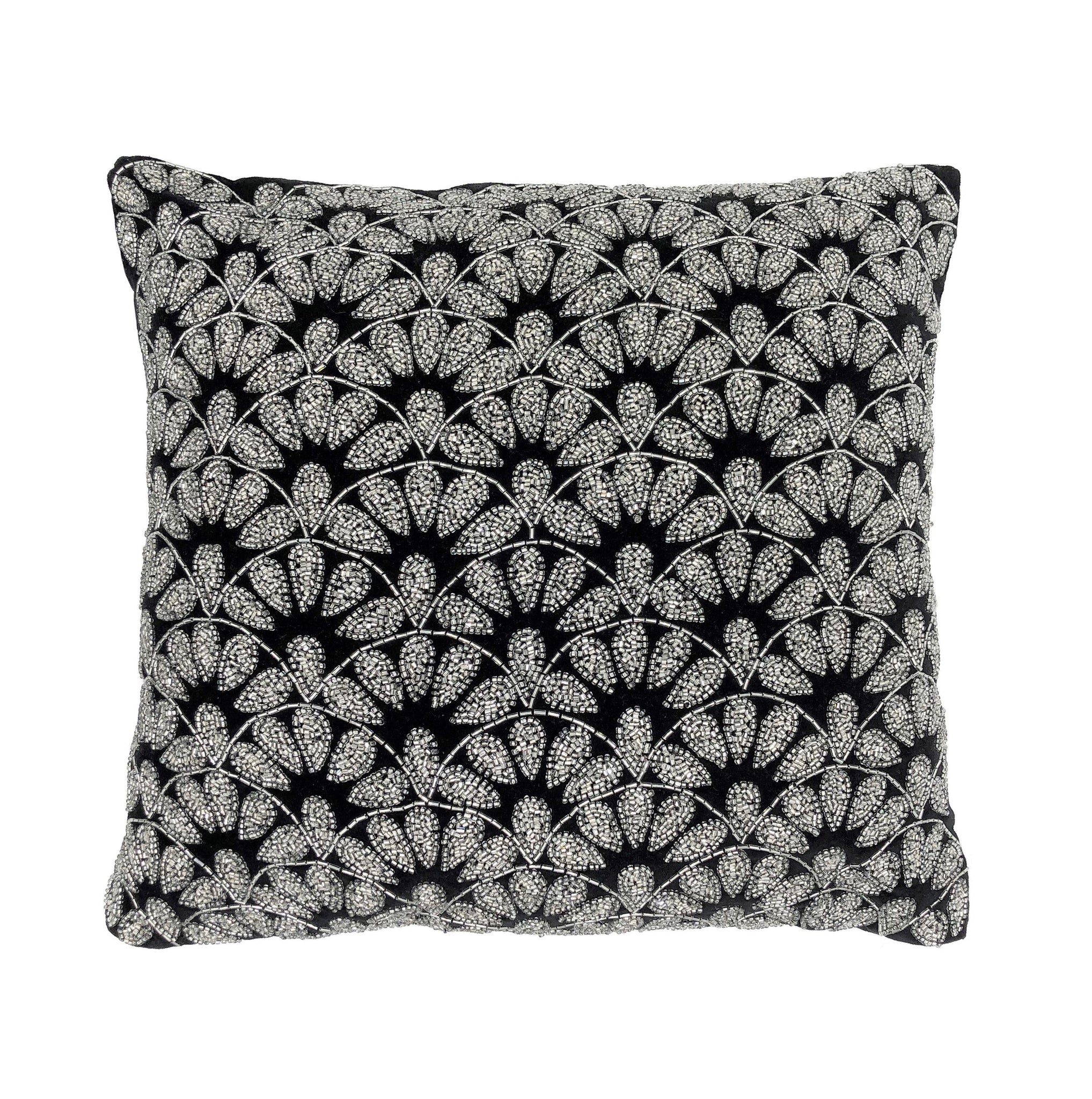 Lana Throw Pillow, Black (18"x18"x4")