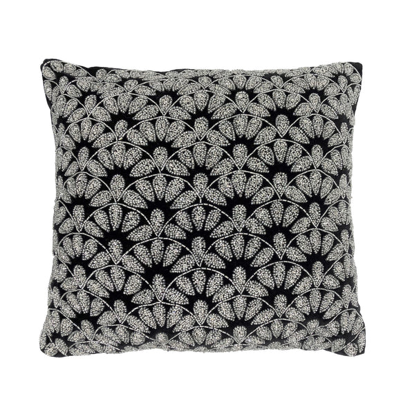 Lana Throw Pillow, Black (18"x18"x4")