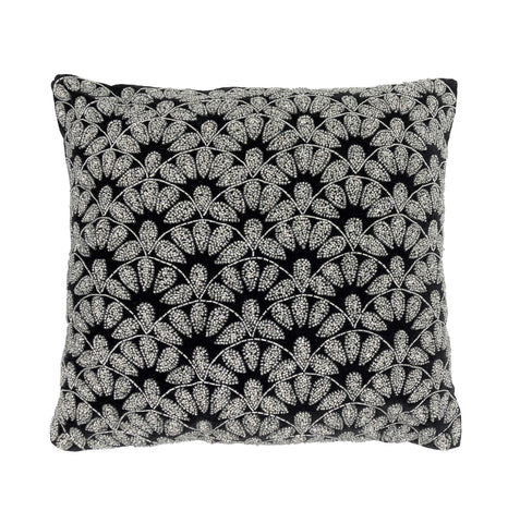Lana Throw Pillow, Black (18"x18"x4")