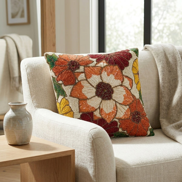Kaci Throw Pillow, Orange (16"x16"x4")