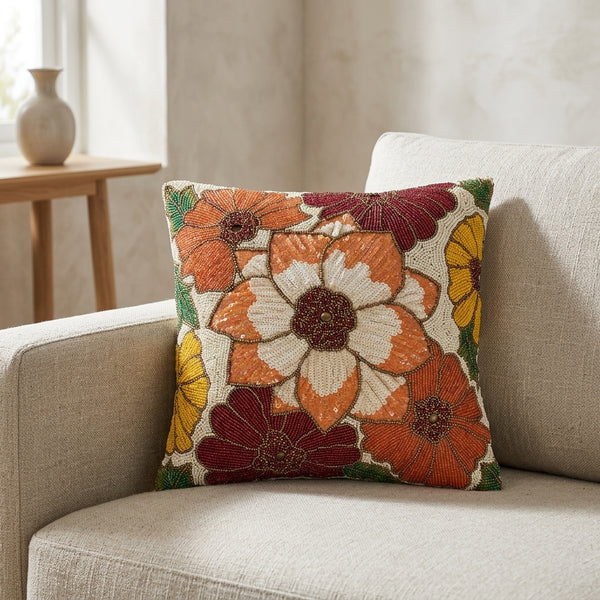 Kaci Throw Pillow, Orange (16"x16"x4")
