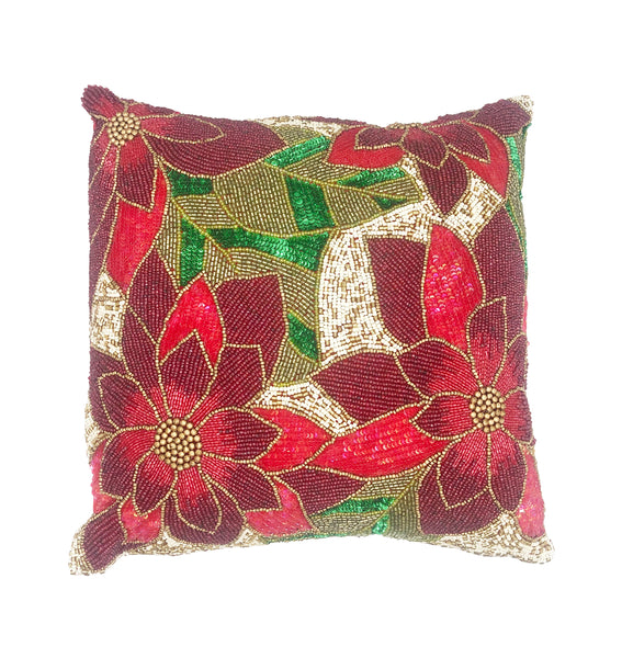 Pax Throw Pillow, Red (16"x16"x4")