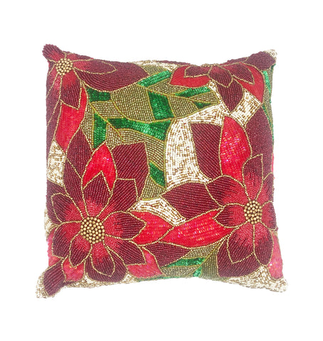 Pax Throw Pillow, Red (16"x16"x4")