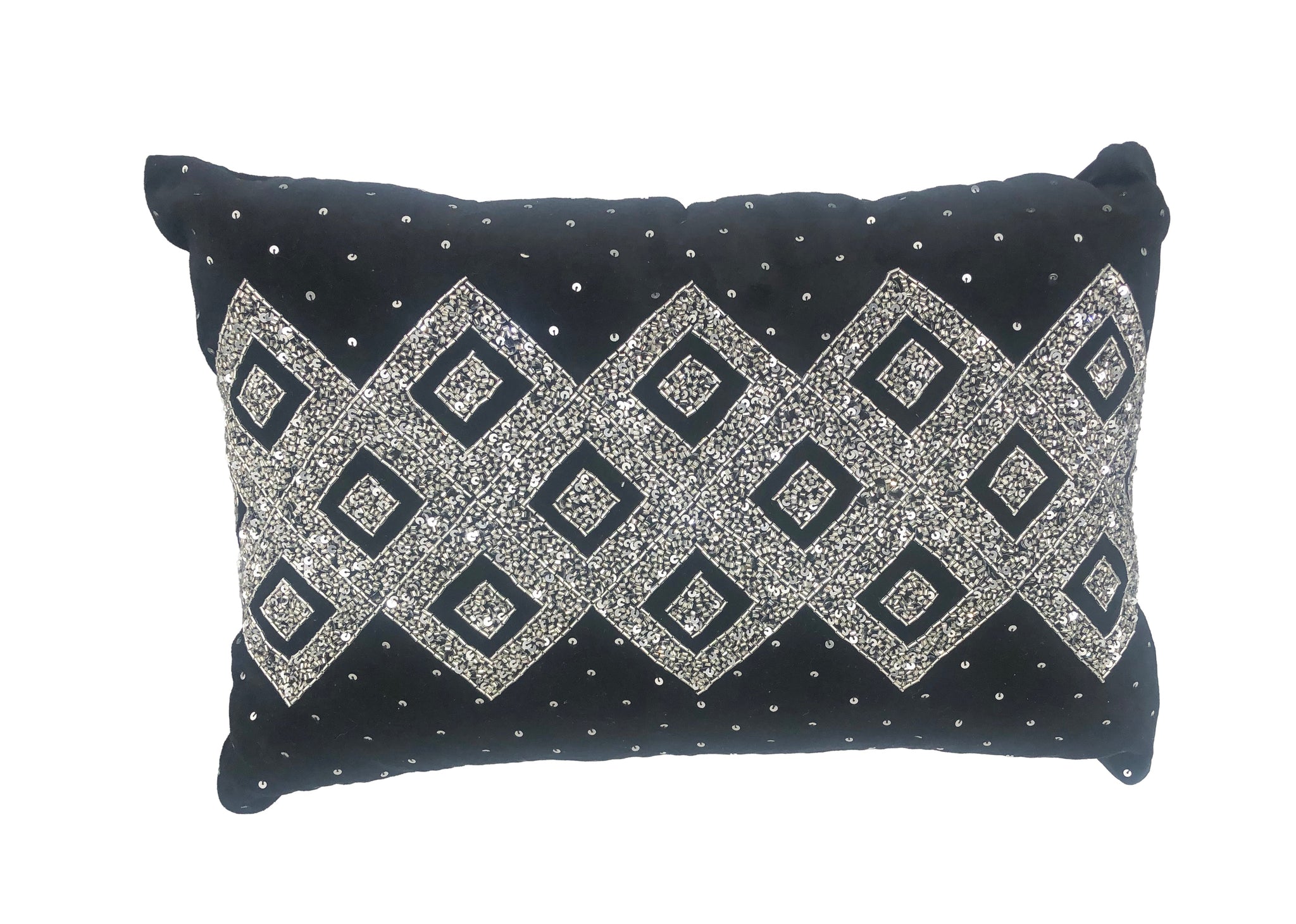 Naya Throw Pillow, Black (24"x16"x4")