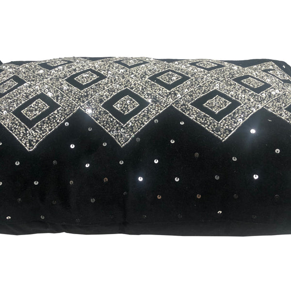 Naya Throw Pillow, Black (24"x16"x4")