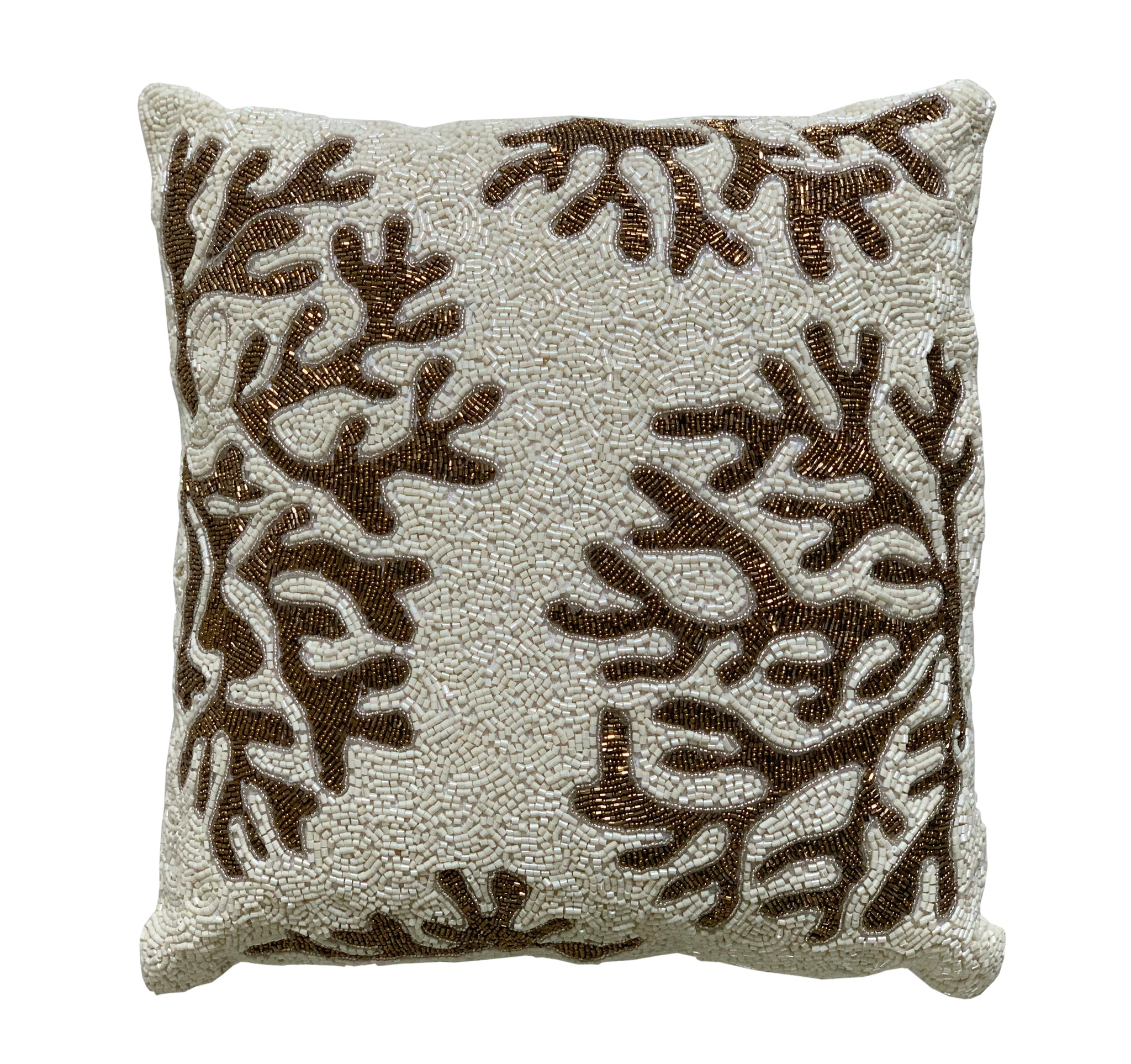 Marcus Throw Pillow, Ivory (16"x16"x3")