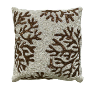 Marcus Throw Pillow, Ivory (16"x16"x3")
