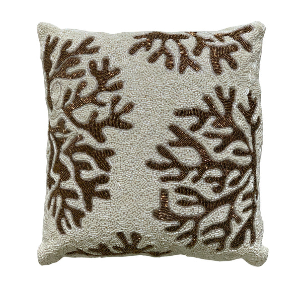 Marcus Throw Pillow, Ivory (16"x16"x3")