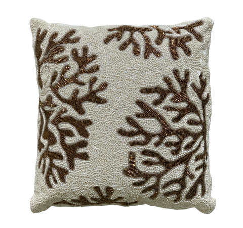 Marcus Throw Pillow, Ivory (16"x16"x3")
