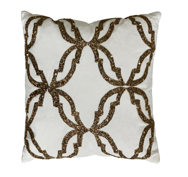 Brix Throw Pillow, Ivory (18"x18"x3")
