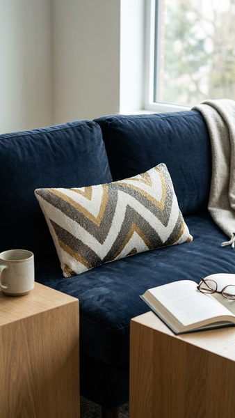 Cosmos Throw Pillow, Ivory (20"x12"x4")