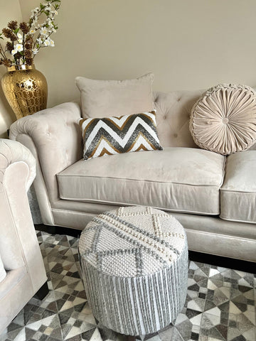 Cosmos Throw Pillow, Ivory (20"x12"x4")