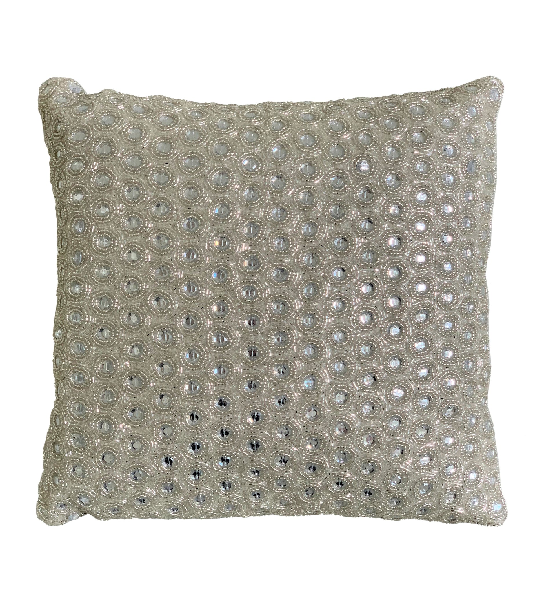 Moon Throw Pillow, Silver (16"x16"x3")