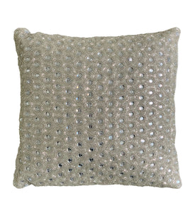 Moon Throw Pillow, Silver (16"x16"x3")