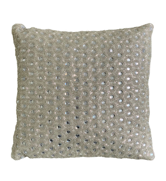 Moon Throw Pillow, Silver (16"x16"x3")