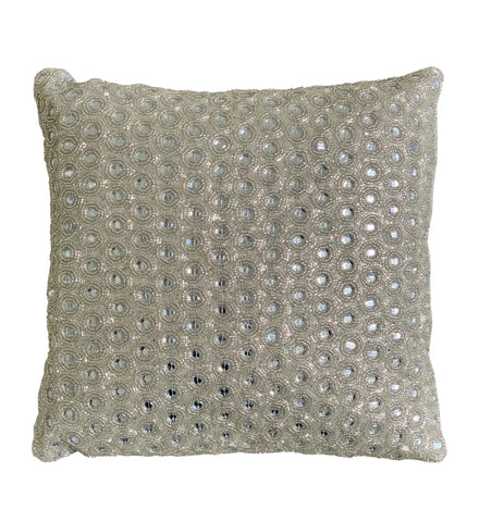 Moon Throw Pillow, Silver (16"x16"x3")