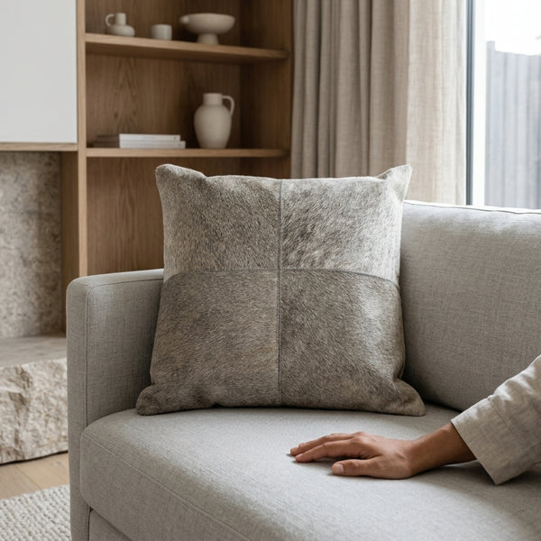 Grace Throw Pillow, Grey (18"x18"x4")