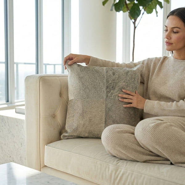 Grace Throw Pillow, Grey (18"x18"x4")