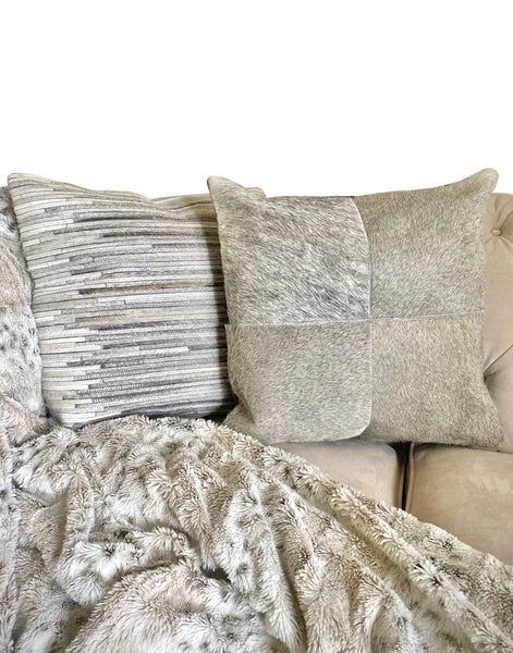 Grace Throw Pillow, Grey (18"x18"x4")