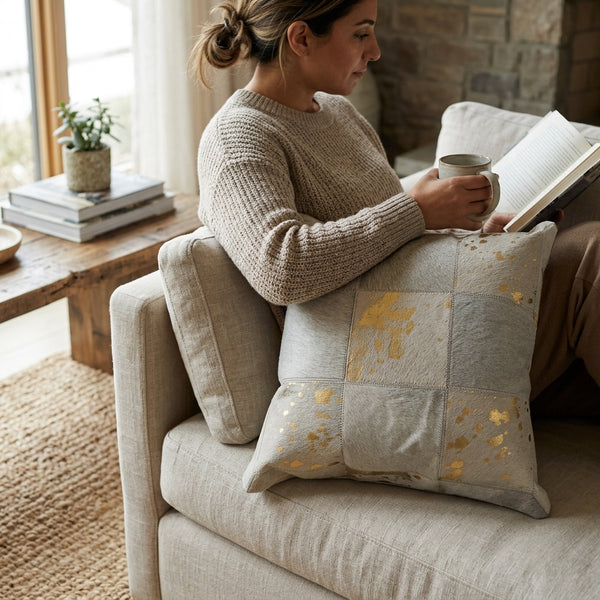Flynn Throw Pillow, Ivory (18"x18"x4")