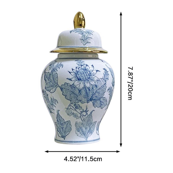 Nola White & Blue Ginger Jar