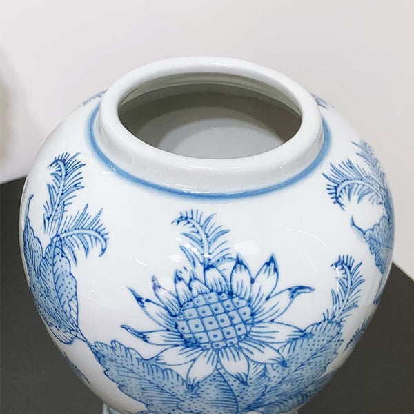 Nola White & Blue Ginger Jar