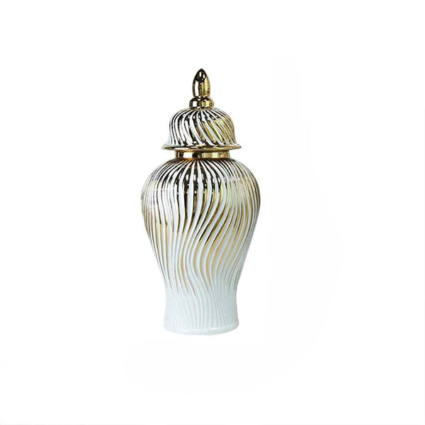 Nova White/ Gold Ginger Jar Multiple Sizes