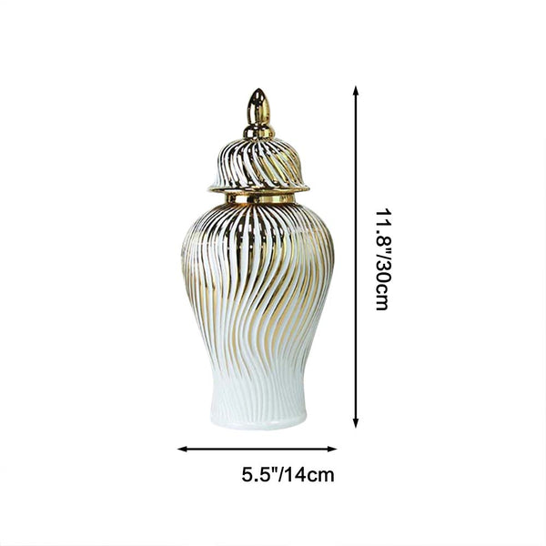 Nova White/ Gold Ginger Jar Multiple Sizes