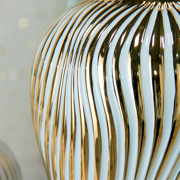 Nova White/ Gold Ginger Jar Multiple Sizes