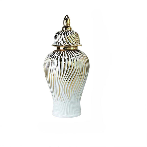 Nova White/ Gold Ginger Jar Multiple Sizes