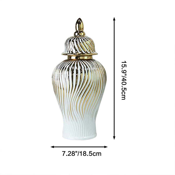 Nova White/ Gold Ginger Jar Multiple Sizes