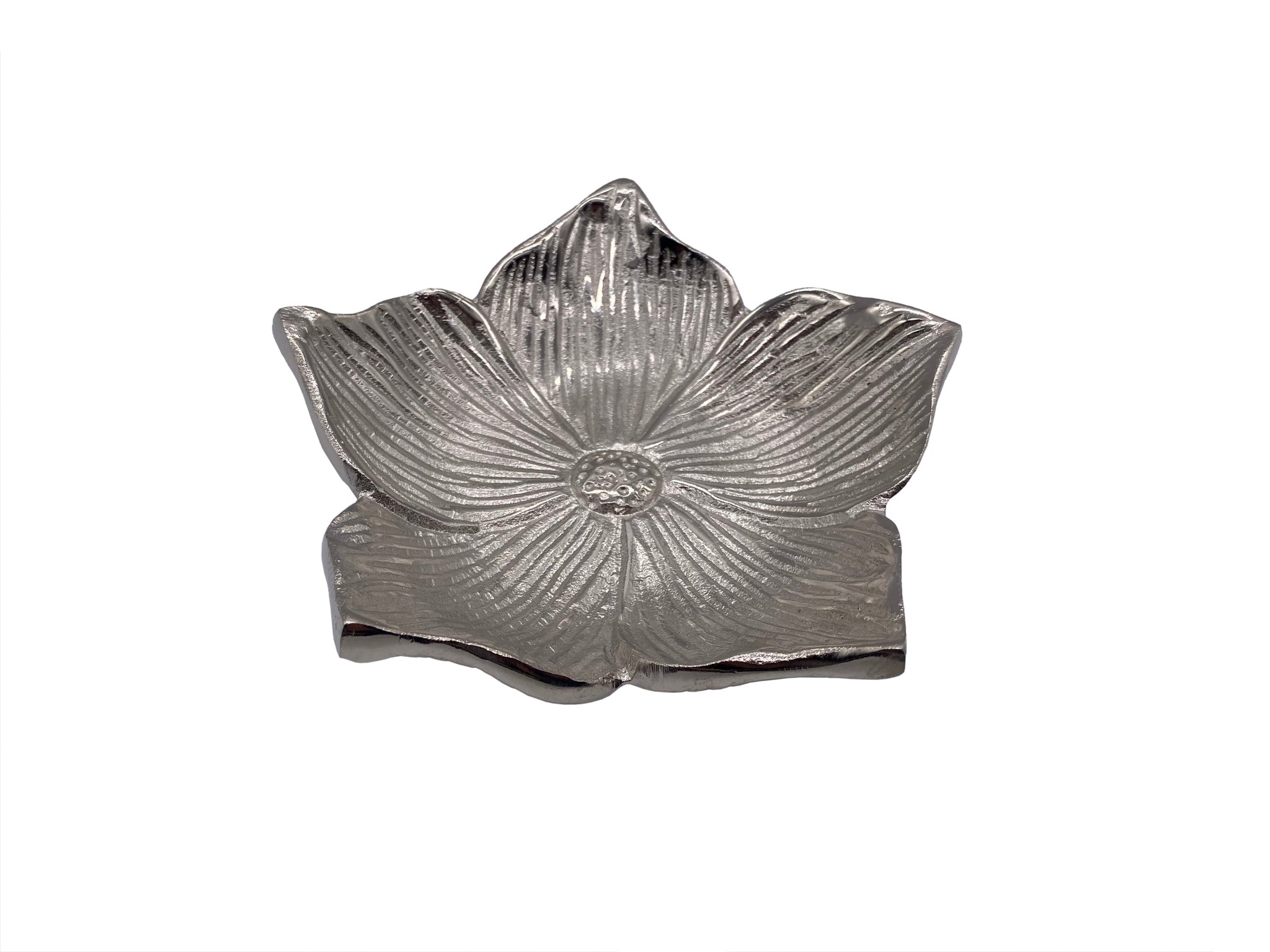 Ace Flower Bowl, Silver (6"x6"x1")
