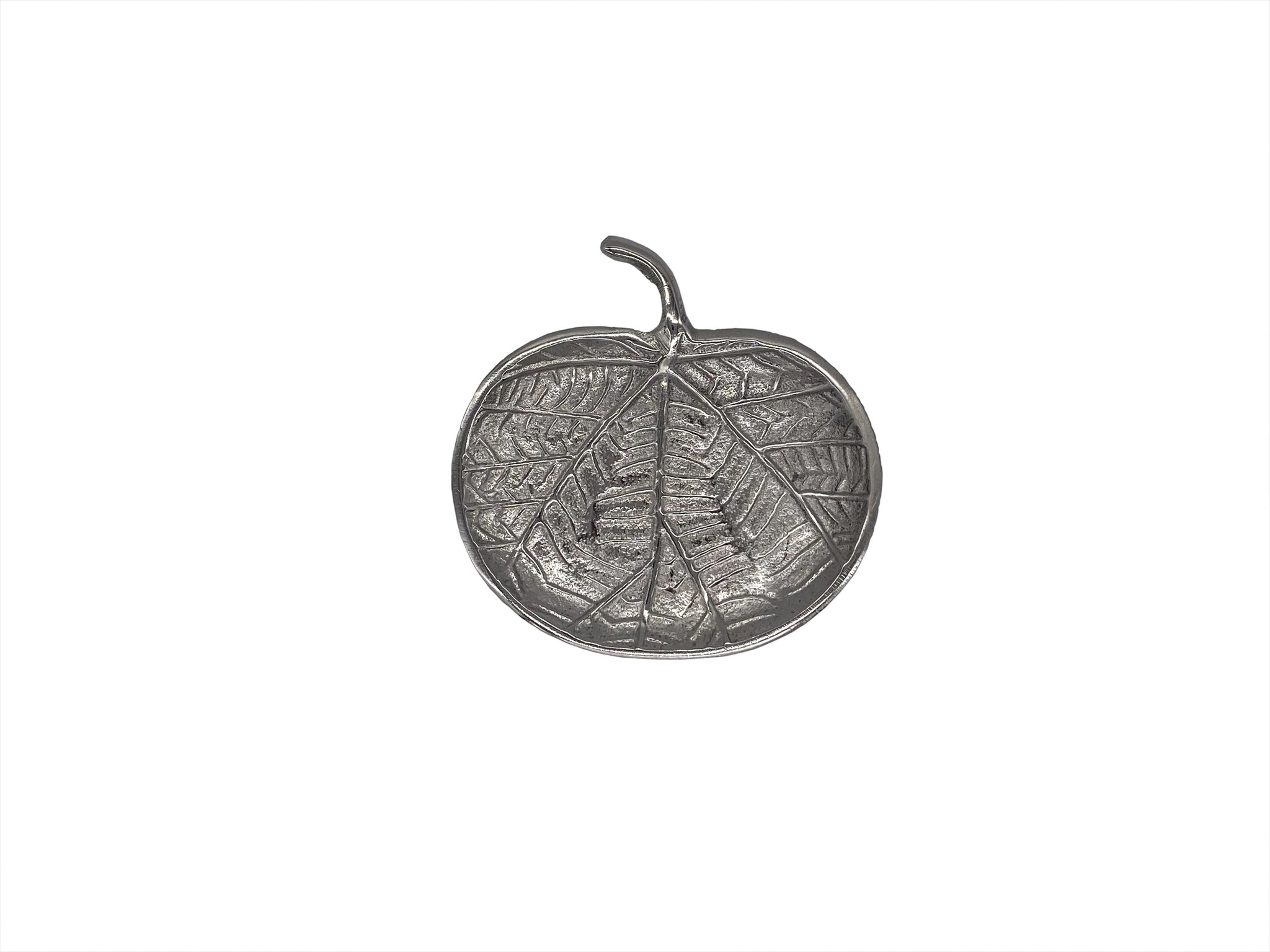 Abby Pumpkin Round Leaf Tray, Nickel (6"x6"x0.5")