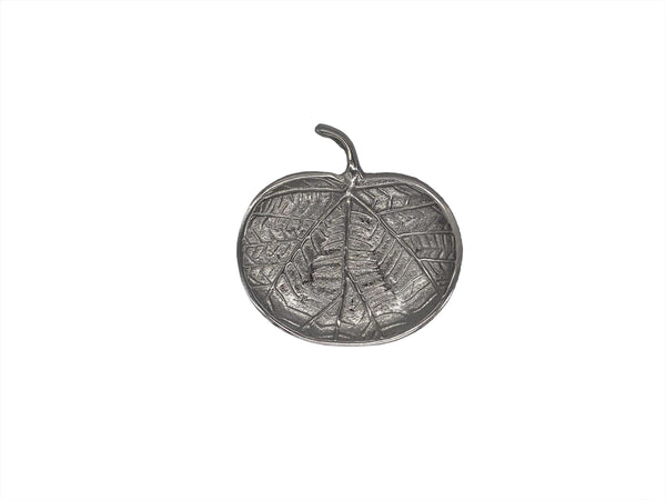 Abby Pumpkin Round Leaf Tray, Nickel (6"x6"x0.5")