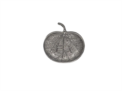 Abby Pumpkin Round Leaf Tray, Nickel (6"x6"x0.5")