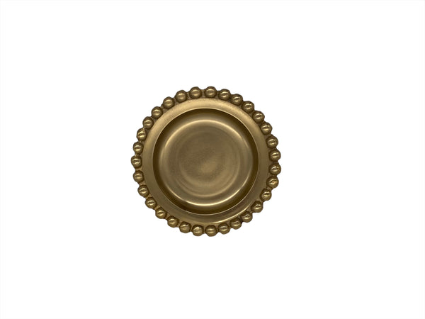 Albin Gilded Beaded Plate, Gold (6"x6"x0.5")