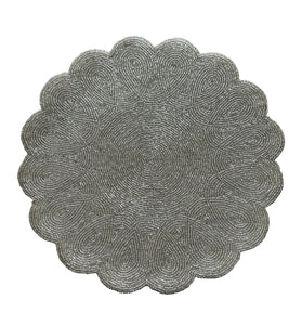 Liza beaded scalloped placemat 14" (Multiple colors)