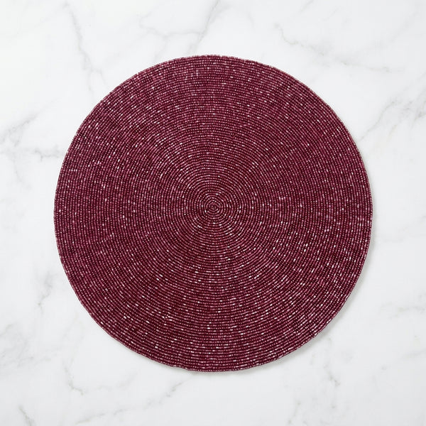Xena Red beaded placemat 14"