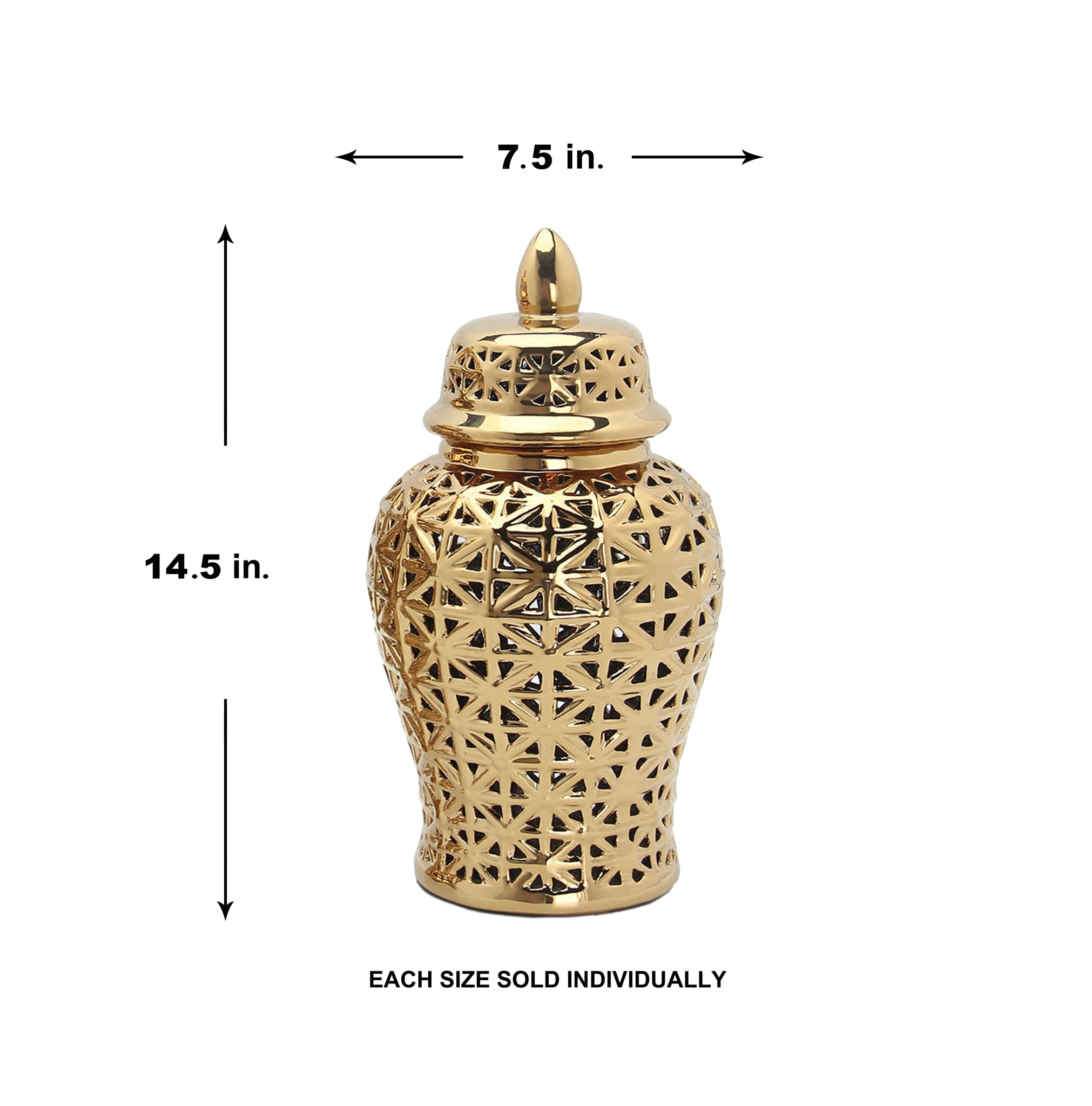 Aria Gold Ginger Jar (Multiple sizes)