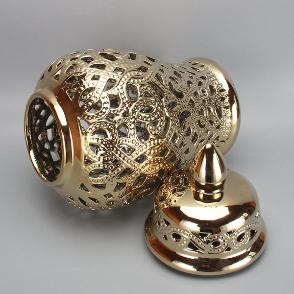 Parker Gold Ceramic Hollow Ginger Jar (Multiple sizes)