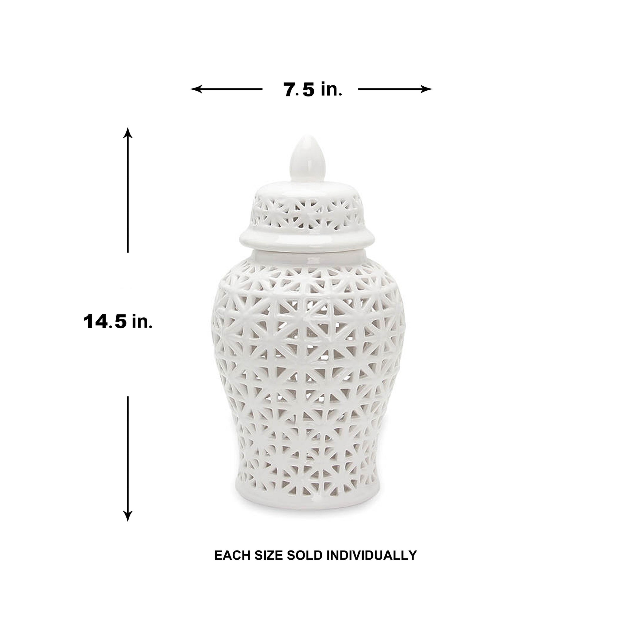 Aria White Ginger Jar (Multiple sizes)