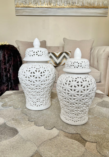 Aria White Ginger Jar (Multiple sizes)
